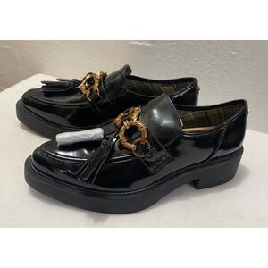 Circus by Sam Edelman Black Patent Loafers Women's  9.5  Chunky Heel Preppy